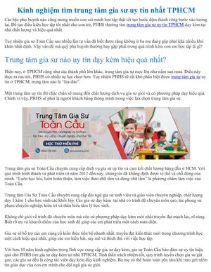 Trung Tam Gia Su Uy Tin TPHCM