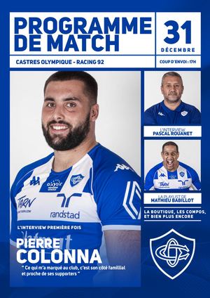 CO/R92 - Programme de match n°8 - saison 2022/2023