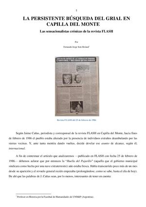 LA PERSISTENTE BÚSQUEDA DEL GRIAL EN CAPILLA DEL MONTE