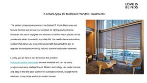 5 Smart Apps For Motorized Window Treatments