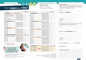 Bon Commande Cahiers 2023