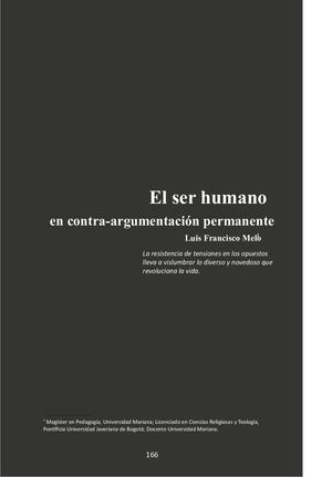 El Ser Humano En Contra Argumentación Permanente