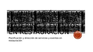 3 Planificación De Las Intalaciones Para Catering Y Eventos