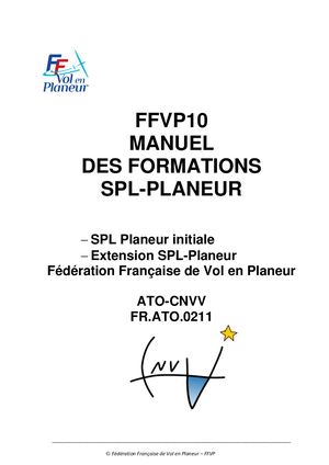 Ffvp10 Manuel Des Formations Spl Planeur éDition2