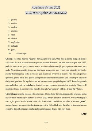 2nde JUSTIFICAÇÕES DADAS PELOS ALUNOS