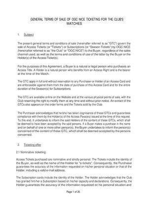 General Terms Of Sale Of Ogc Nice Ticketing