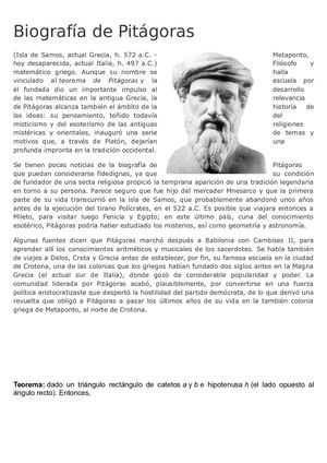 Biografía De Pitágoras