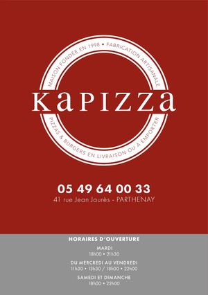 Kapizza Carte Menu