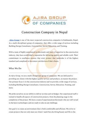 Construction Company In Nepal
