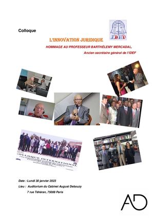 2 Innovation Juridique Hommage Au Professeur Mercadal