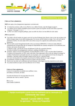 BULLETIN MUNICIPAL SAINTE GEMME 2023