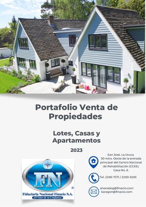 Portafolio Propiedades En Venta Finacio, S A (1)
