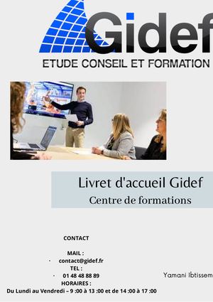 Livret d'accueil GIDEF