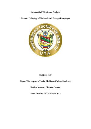 The Impact of Social Media on College Students.
