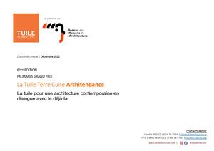 Dossier de Presse Concours Archtendance 2022