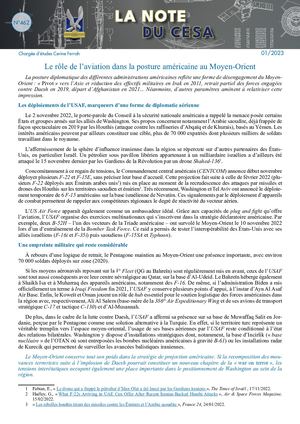LA NOTE DU CESA N°462