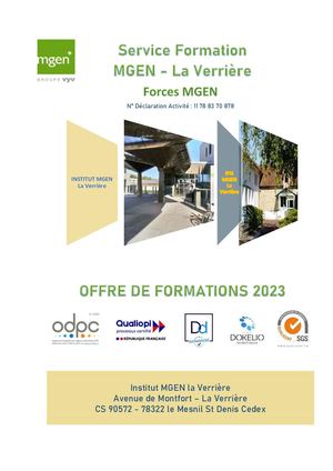 CATALOGUE FORMATIONS MGEN LA VERRIERE 2023