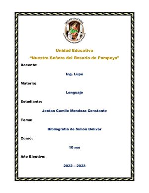 Biografia De Simon Bolivar Jordan Mendoza