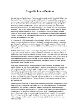 Biografia Juana De Arco