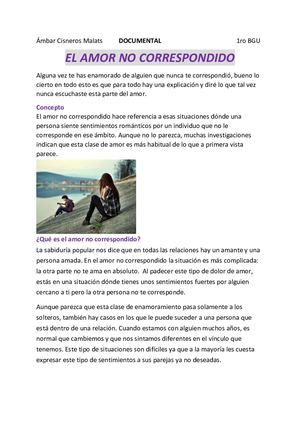 El Amor No Correspondido