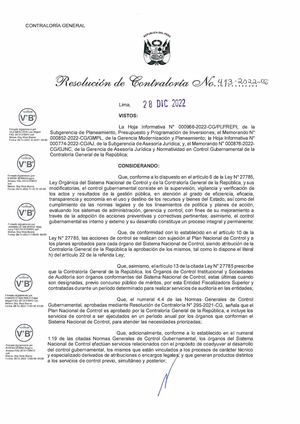 Plan Nacional De Control 2023 Contraloría General De La República Del Perú