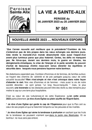 N° 561 LA VIE A SAINTE ALIX