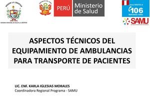 Aspectos Técnicos Del Equipamiento De Ambulancias