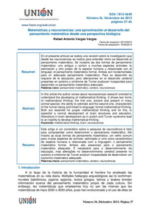 Matematicas Y Neurociencias