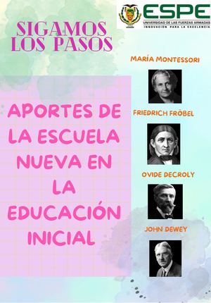 Aporte de la Escuela Nueva en Educación Inicial