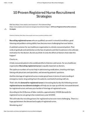 10 Proven Registered Nurse Recruitment Strategies