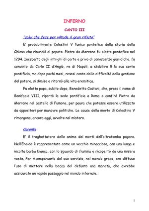 Approfondimento Inferno Canto Iii