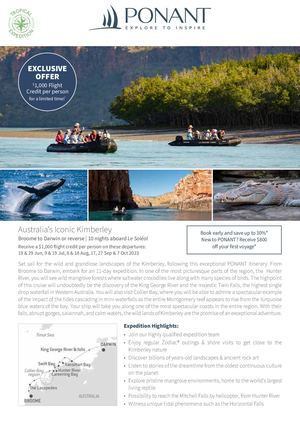 Australia's Iconic Kimberley 2022&2023 Flight Credit Trade Editable