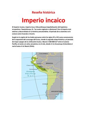 Reseña Histórica Imperio Incaico