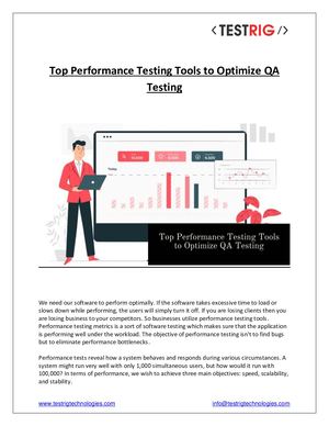 Calaméo - Top Performance Testing Tools To Optimize Testing