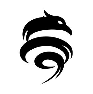 Faucon logo - Noir sur fond blanc