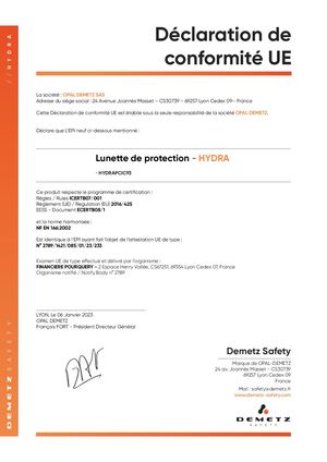 DECLARATION CONFORMITE HYDRA