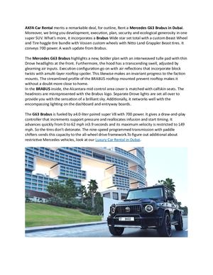 Mercedes Benz G63 Brabus 700 - AKFA Car Rental