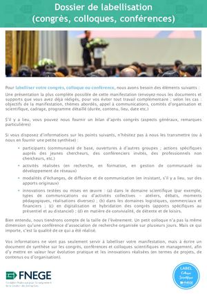 Dossier Labellisation Congrès, Colloques, Conférences 2023