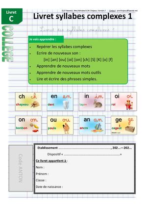 Livret C Collège : Les sons complexes 1