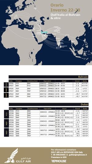 Gulf Air Timetable Winter 2022