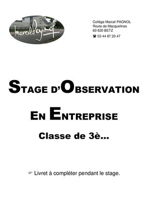 Livret de Stage