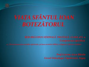 Sfantul Ioan Botezatorul Ppt