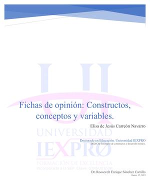 Fichas de opinión: Constructo, concepto y variables.