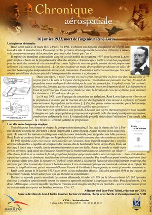16 Janvier 1933 Rene Lorin
