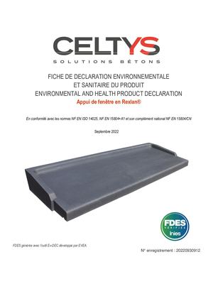 Celtys - FDES Appui De Fenêtre Rexlan 2022