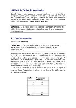 Tablas De Frecuencia