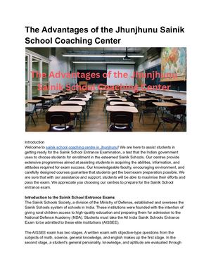 Sainik School Coaching Centre In Jhunjhunu