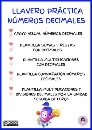 Llavero Práctica De Números Decimales