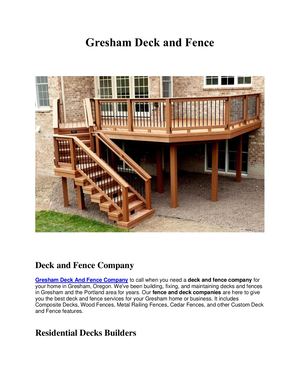 Gresham Deck And Fence