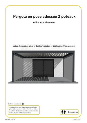 Notice de pose - Pergola adossée 2 poteaux
